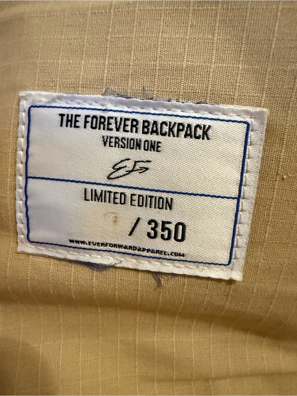 Ever Forward “The Forever Backpack” V1 Limited Edition #7/350 Waxed Canvas - Picture 2 of 5